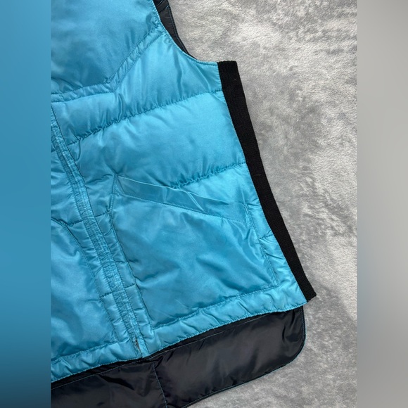 VTG Comfy USA Made Down Insulated Puffer Vest Blue Black Mens Medium-Large - Picture 11 of 16